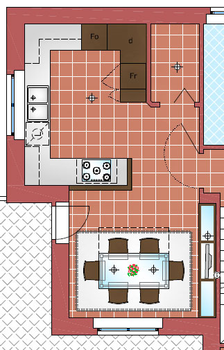 progetto sala pranzo cucina